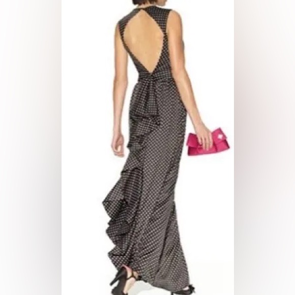Kate Young Trumpet Polkadot Maxi Dress